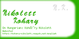 nikolett kohary business card